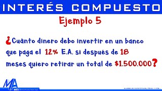 Interés compuesto  Ejemplo 5 Hallar el capital [upl. by Ole]