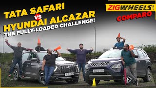 Tata Safari vs Hyundai Alcazar FullyLoaded  Not A Review [upl. by Nhepets]