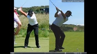 Jon Rahm golf swing  Long Iron faceon amp downtheline July 2017 [upl. by Joshi123]