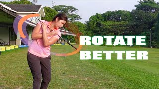 Rotate to a Better Golf Swing  Golf with Michele Low [upl. by Galatia]