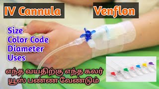 IV Cannula Size Determination Gauge Diameter Uses Tamil  Venflon Size in Tamil  Nurse Profile [upl. by Enehs966]