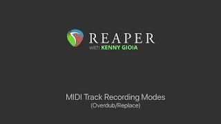 MIDI Track Recording Modes OverdubReplace in REAPER [upl. by Nairrod]