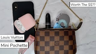 Louis Vuitton Mini Pochette  Whats In My Bag amp Review [upl. by Neraa]