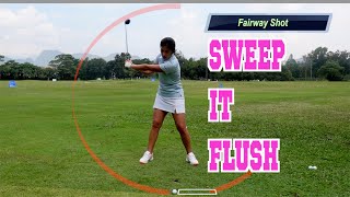 Fairway Wood  Sweep it Flush  Golf with Michele Low [upl. by Eclud573]