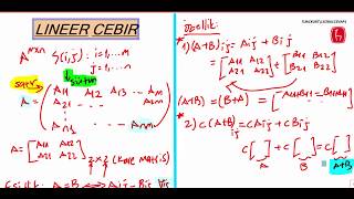 Mühendislik için Lineer Cebir GüncelMatrisler ve Özellikleri1 [upl. by Stig479]