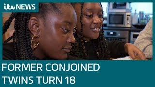 Former conjoined twins celebrate their 18th birthday  ITV News [upl. by Atinreb225]