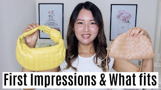 Bottega Veneta Mini Jodie Bag first impressions What Fits comparison w Mini pouch bag [upl. by Haridan]