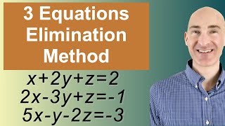 Solving Systems of 3 Equations Elimination [upl. by Nosoj]