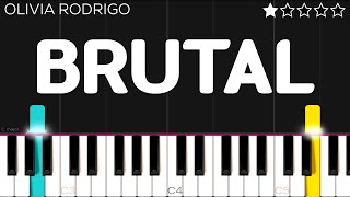 Olivia Rodrigo  Brutal  EASY Piano Tutorial [upl. by Jem]