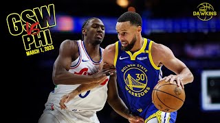 Golden State Warriors Full Team Highlights vs 76ers  March 1 2025  FreeDawkins [upl. by Allina]