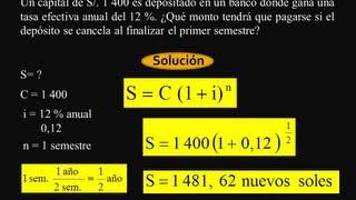 INTERÉS COMPUESTO  MATEMÁTICA FINANCIERA  4 PROBLEMAS RESUELTOS [upl. by Demahom]