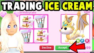 Trading Ice Cream Houses amp Snow Cone Stands in Adopt Me [upl. by Ellita]