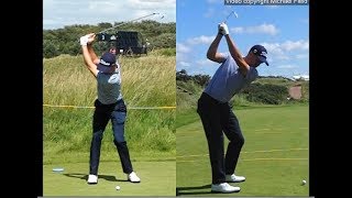 Justin Thomas golf swing  Long Iron faceon amp downtheline July 2017 [upl. by Freedman663]