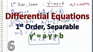 Differential Equations  6  1st Order  Constant Coefficients [upl. by Atirac342]