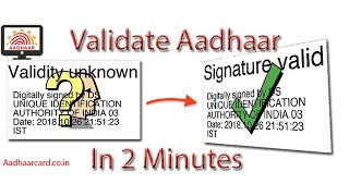 How to Validate Digital Signature on Aadhar Card Easily Hindi  Step by Step Procedure [upl. by Parrnell]