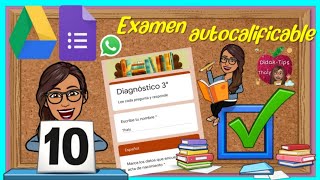 Cómo hacer EXÁMENES EN LÍNEA con FORMULARIOS DE GOOGLE 2020EXAMEN AUTOCALIFICABLE [upl. by Aneema]