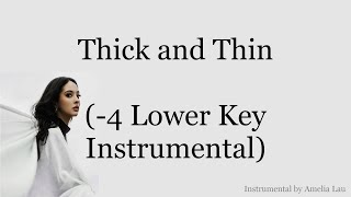 Faouzia  Thick and Thin 4 LOWER Key Piano Instrumental  Karaoke [upl. by Evod176]