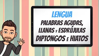 Palabras agudas llanas y esdrújulas  Diptongos e Hiatos [upl. by Ayr]