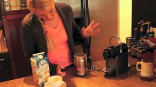 Nespresso Aeroccino Plus Frother Review Frothing Almond Milk [upl. by Bel]